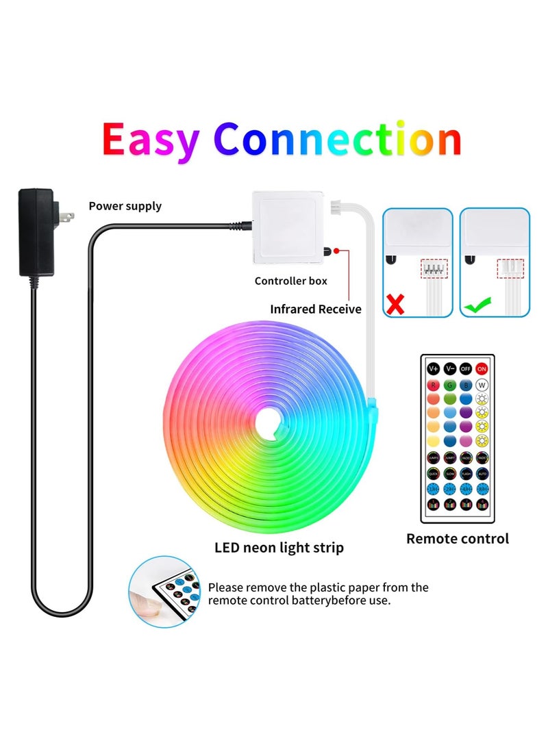 Flushrenic 16.4ft LED neon Lights,with Remote APP Control IP65,Waterproof Flexible Neon Strip Lights,24V RGB Rope Lights,for Bedroom Room Outdoors Decor  - Image 5
