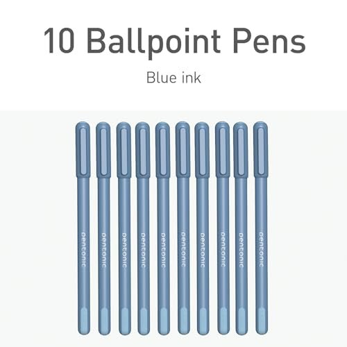 Pentonic Ballpoint Pens, 10 Count, Frosted Pale Blue Barrel with Blue Ink, 0.7 mm Fine Point, Smooth Writing For Journaling & Note Taking (PEN13085) - Image 3