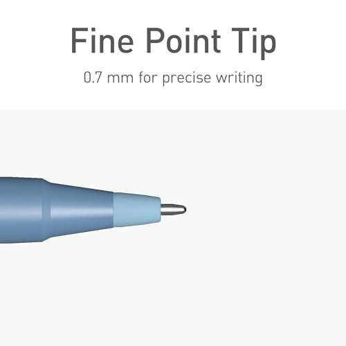 Pentonic Ballpoint Pens, 10 Count, Frosted Pale Blue Barrel with Blue Ink, 0.7 mm Fine Point, Smooth Writing For Journaling & Note Taking (PEN13085) - Image 5