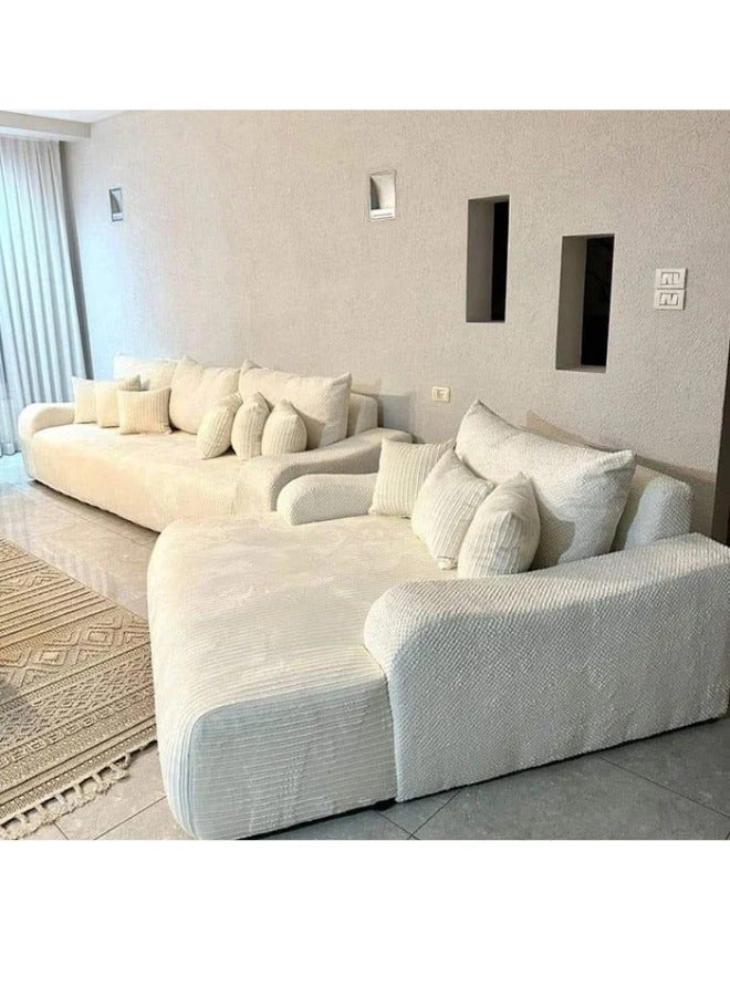 KUSTOMDECO Elysian Super Comfy 3-Seater Sofa with Cinema long Cozy Sofa - Customizable Sectional Sofa for Living Room, Premium Upholstery, L-Shape Design - Image 1