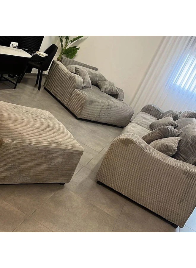 KUSTOMDECO Elysian Super Comfy 3-Seater Sofa with Cinema long Cozy Sofa - Customizable Sectional Sofa for Living Room, Premium Upholstery, L-Shape Design - Image 4