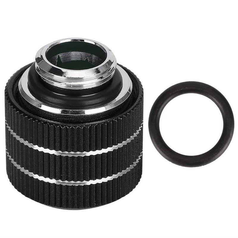Black Water Cooling Tube Connector Male G1 4 Brass Aluminum Alloy Fitting with Sealing Ring 5 Pieces Set - Image 2