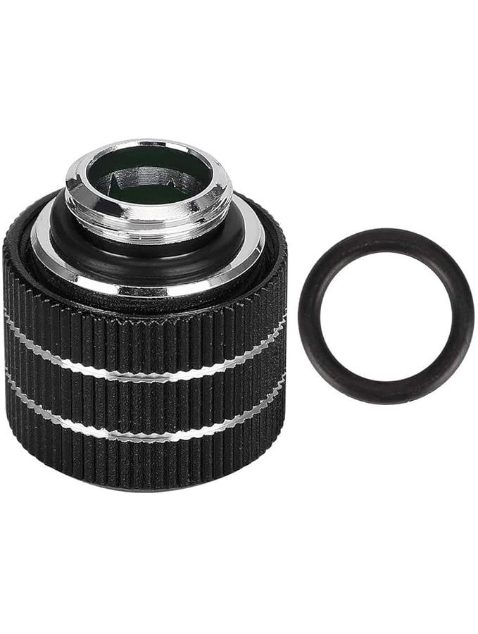 Black Water Cooling Tube Connector Male G1 4 Brass Aluminum Alloy Fitting with Sealing Ring 5 Pieces Set - Image 1