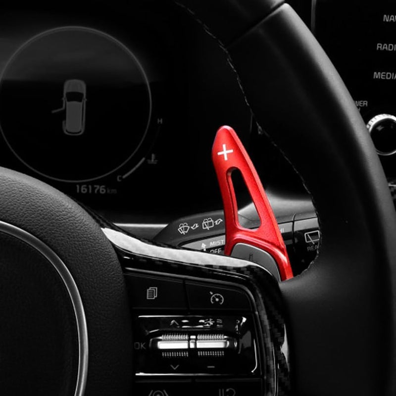 Ysbxitu Aluminum Alloy Steering Wheel Shift Paddle Extensions for Kia K3 (2020-2023) - Red - Image 3