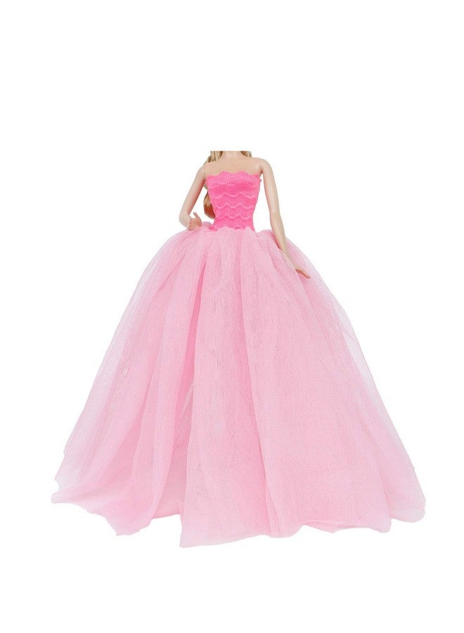 BJDBUS 11.5 Inch Girl Doll Clothes Pink Trailing Wedding Dress With Veil - Image 4