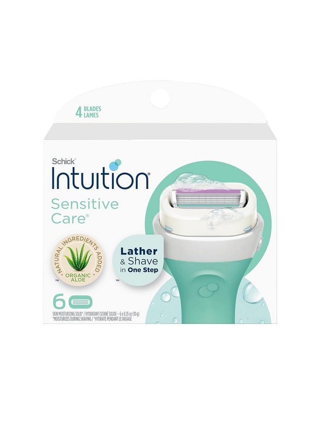 Intuition Schick Intuition Refill, Razors for Women Sensitive Skin | Intuition Razor Blades Refill with Organic Aloe, Razor Refills , 6 Count (Pack of 1)  - Image 1