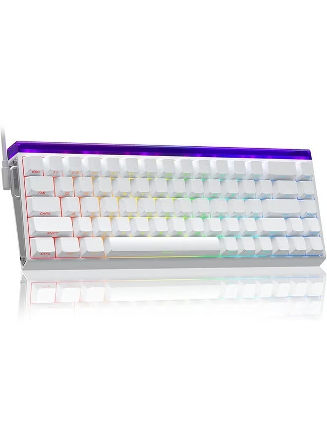 أولا لوحة مفاتيح ألعاب سلكية AULA HERO 68 HE 60%، لوحة مفاتيح مغناطيسية بتأثير هول مع تشغيل قابل للتعديل، وضع تشغيل سريع، معدل استطلاع 8 كيلو هرتز، زمن انتقال 0.125 مللي ثانية، أغطية مفاتيح PBT مطبوعة جانبية، إضاءة خلفية RGB - Image 1