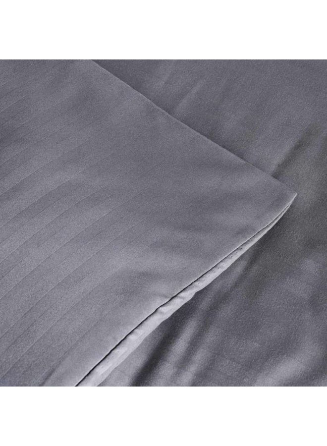 Pan Home Stria Microfiber Satin Stripe Comforter 220x240cm - Charcoal - Image 4