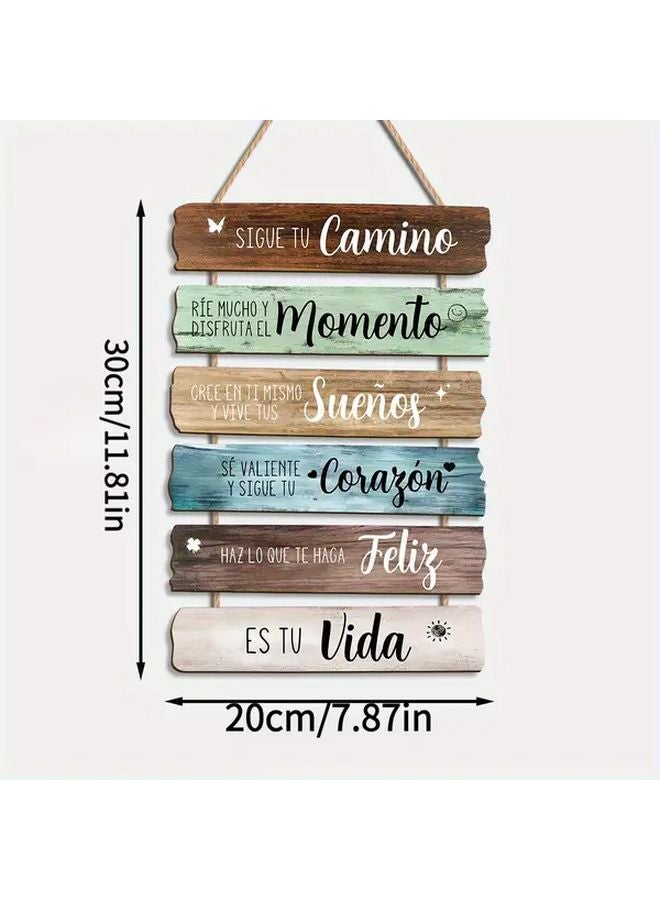 لوحة حائط خشبية مقتطفة إسبانية كلاسيكية لديكور المنزل والمكتب باللون البني والأخضر الريفي - Image 5