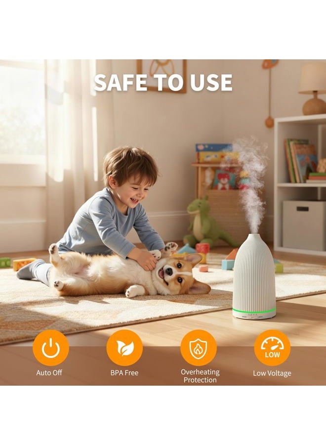 URPOWER 100ML Essential Oil Diffuser Ultrasonic Cool Mist Humidifier with 7 LED Lights, Timer & Auto-Off Quiet Aromatherapy Scent Diffuser for Home Bedroom Office Relaxation (Beige) - Image 4