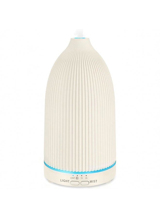 URPOWER 100ML Essential Oil Diffuser Ultrasonic Cool Mist Humidifier with 7 LED Lights, Timer & Auto-Off Quiet Aromatherapy Scent Diffuser for Home Bedroom Office Relaxation (Beige) - Image 1