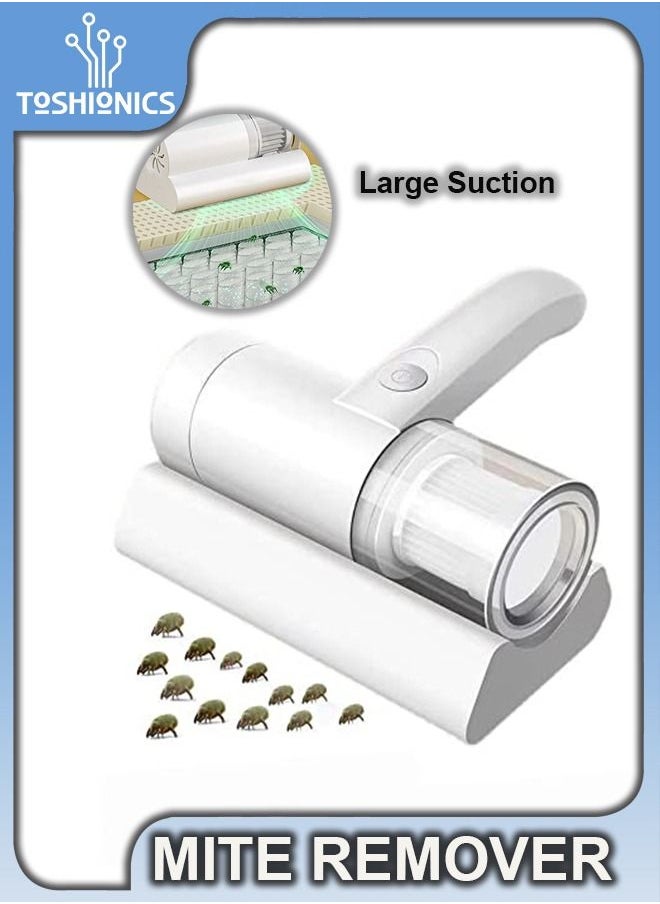Toshionics - Portable Electrical Mites Remover Dust Collector Handheld Wireless Vacuum Cleaner Household Home Instrument Mini Sterilizer Rechargeable Brush with Large Suction for Bed Pillows Cloth Sofas and Carpet - Image 1