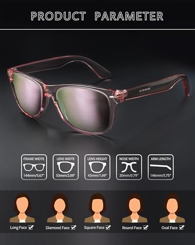 Joopin Square All Pink Sunglasses Retro Designer Oversized Sun Glasses Polarized UV Protection Fashion Shades for Women Men - Image 3