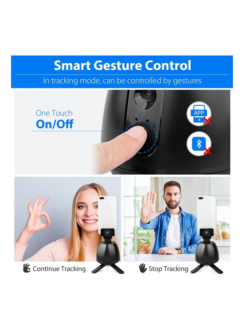 Captaintech Smart Tracking Phone Holder, SYOSI Selfie Stabilizer, 360° Rotating Smart Face & Body Track Cellphone/Pad Desktop Tripod Gimbal Stabilizer For YouTube, Tik Tok, Vlog Live Streaming (No Need App) - Image 4