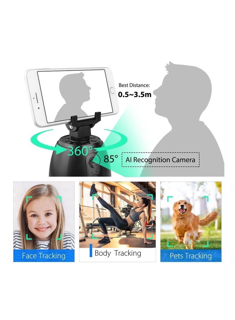 Captaintech Smart Tracking Phone Holder, SYOSI Selfie Stabilizer, 360° Rotating Smart Face & Body Track Cellphone/Pad Desktop Tripod Gimbal Stabilizer For YouTube, Tik Tok, Vlog Live Streaming (No Need App) - Image 2