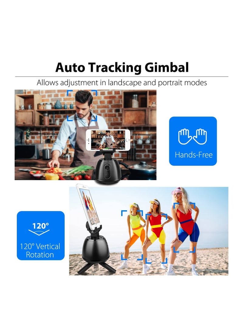 Captaintech Smart Tracking Phone Holder, SYOSI Selfie Stabilizer, 360° Rotating Smart Face & Body Track Cellphone/Pad Desktop Tripod Gimbal Stabilizer For YouTube, Tik Tok, Vlog Live Streaming (No Need App) - Image 3