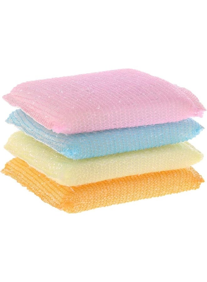 SAQOWARE 4-Peices Kitchen Cleaning Sponge, Non-Scratch Double-Sided Scrubber Sponge Brush for Dishes Sink and Bathroom Efficient Scouring Pad for Pot,Household Cookware - Image 1