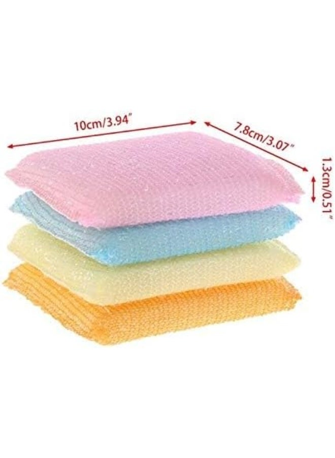 SAQOWARE 4-Peices Kitchen Cleaning Sponge, Non-Scratch Double-Sided Scrubber Sponge Brush for Dishes Sink and Bathroom Efficient Scouring Pad for Pot,Household Cookware - Image 4
