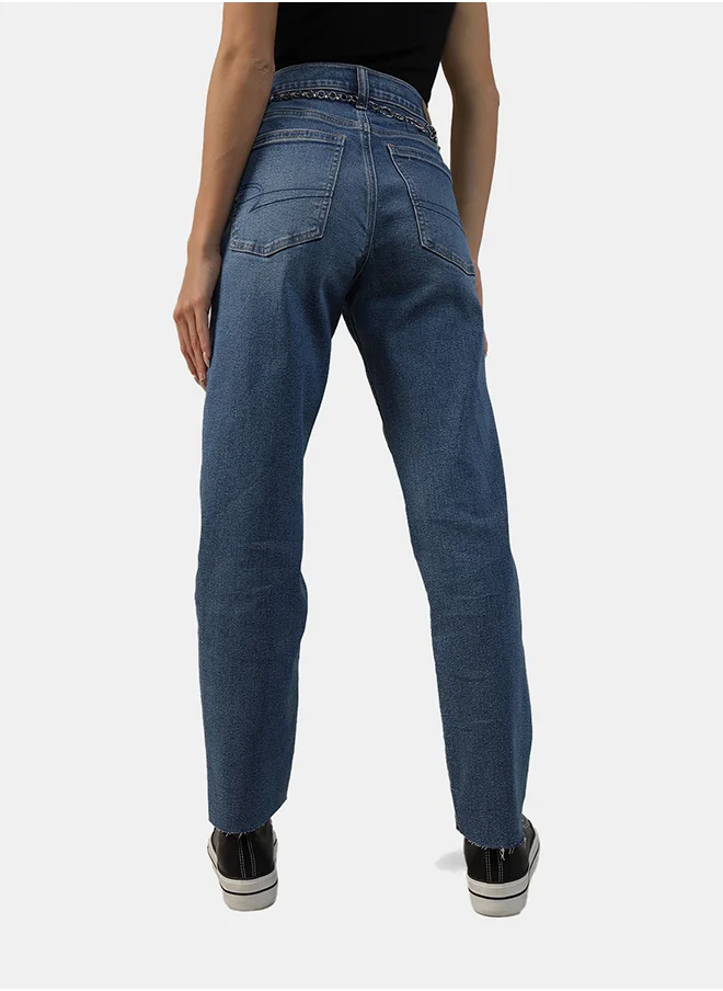 امريكان ايجل AE Super High-Waisted Ankle Straight Jean