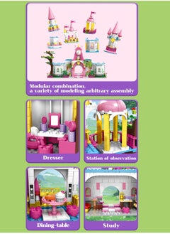 LOOPITYS 1000PCS building block set includes a dream castle with a carriage, toys for girls , suitable for fans of princess houses and fairy tales. Learning and educational toys can also be birthday and holiday gifts, home decorations, and decorations  - Image 2