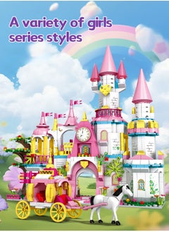LOOPITYS 1000PCS building block set includes a dream castle with a carriage, toys for girls , suitable for fans of princess houses and fairy tales. Learning and educational toys can also be birthday and holiday gifts, home decorations, and decorations  - Image 4