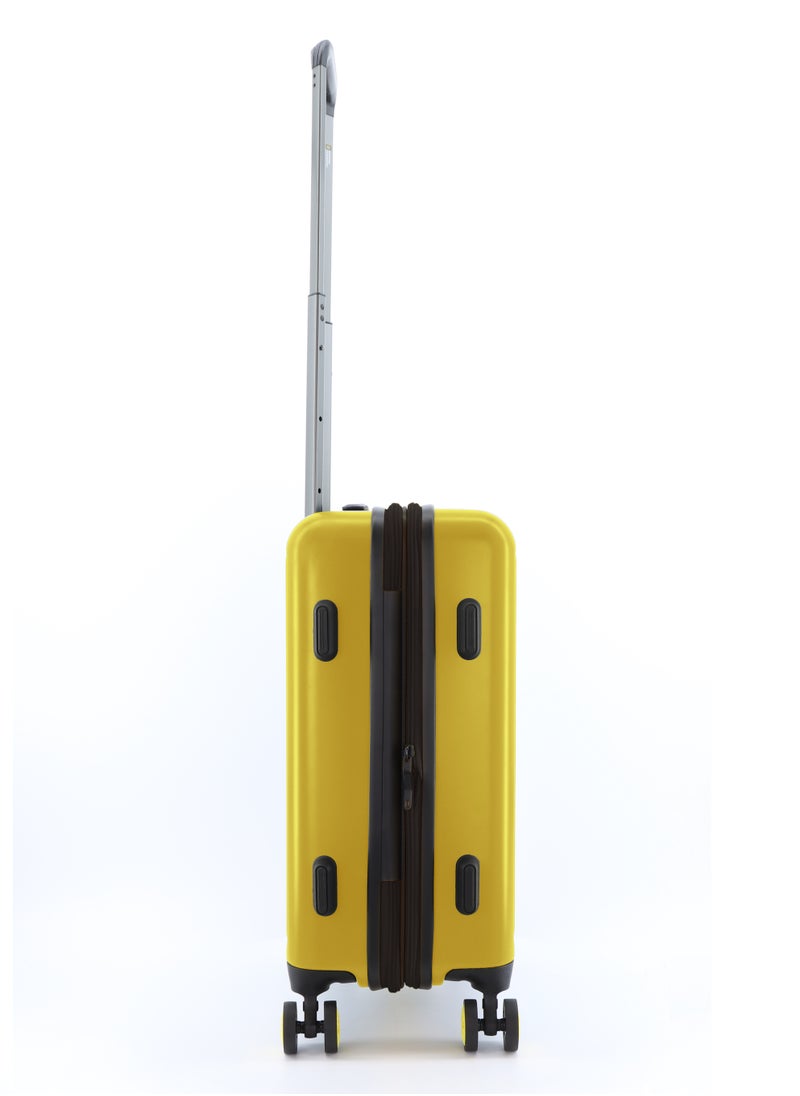 NATIONAL GEOGRAPHIC National Geographic Globe ABS Hard Shell Carry-On Small Cabin Suitcase Yellow, Durable Lightweight Travel Luggage, 4 Double Wheel Trolley Bag with TSA Combination Lock (49 cm/20 Inch).  - Image 3
