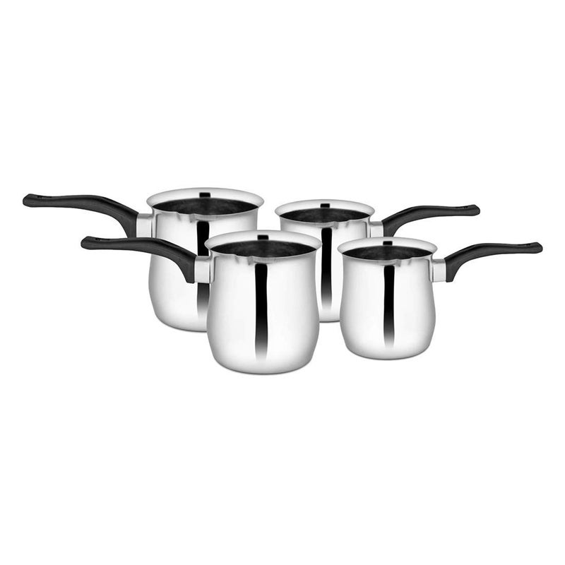 Stainless Steel Tea Coffee Warmer Pot with Non Heating Handle (Set of 4)