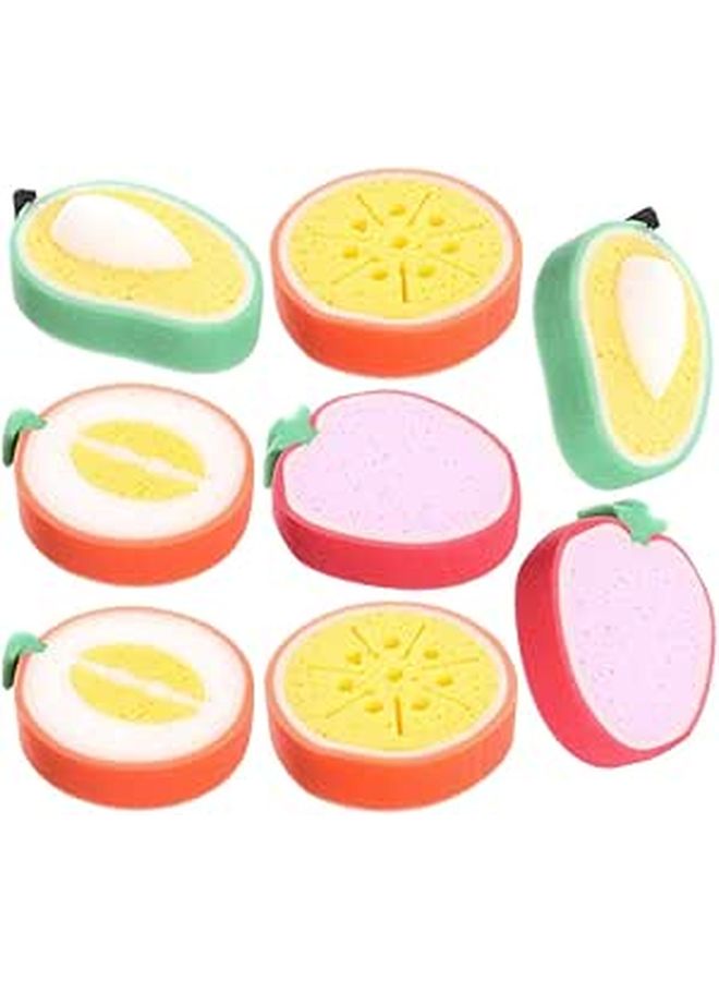 Fruit Shaped Kitchen Sponges 8PCS Set Thickened Soft Non Scratch Dishwashing Cleaning - Image 1