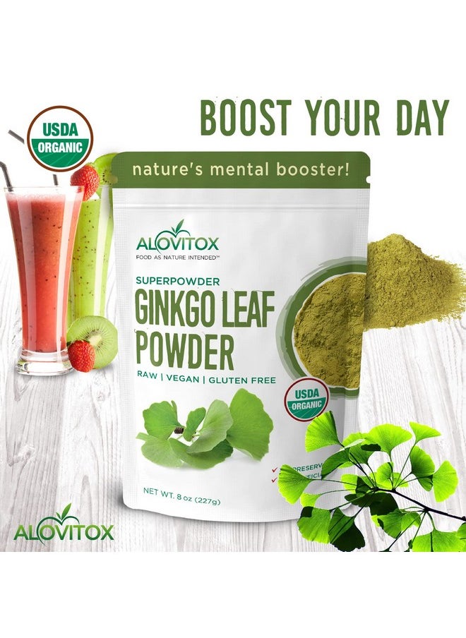 ALOVITOX - Ginkgo Biloba Powder 8Oz (2Pcs) Ginkgo Biloba Tea Supports Healthy Aging Ginkgo Biloba Powder ; Ginkgo Biloba Organic Natural Ginko Leaf Extract Vegan Nongmo & Certified Ginkgo Powder Organic - Image 1