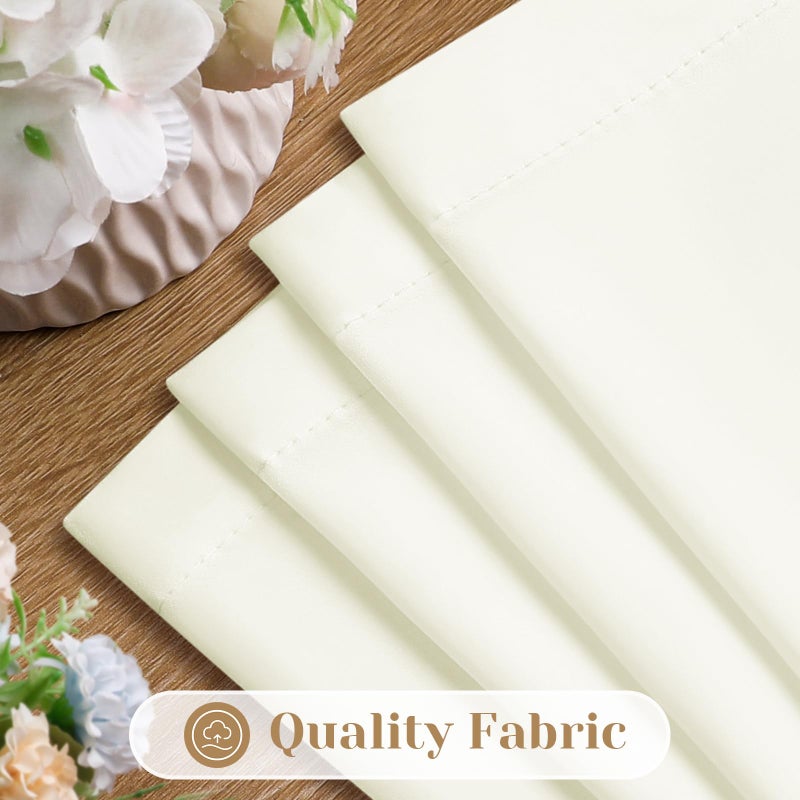 HOMEIDEAS Non-See-Through Ivory Privacy Sheer Curtains 52 X 63 Inches Long 2 Panels Semi Sheer Curtains Light Filtering Window Curtains Drapes for Bedroom Living Room - Image 4