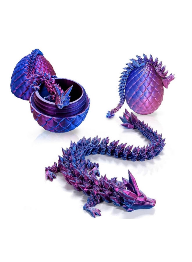 4 قطع بيضة تنين بلورية مطبوعة ثلاثية الأبعاد مع مفاصل كاملة الجسم قابلة للحركة، لعبة تنين مفصلية دوارة، ألعاب إبداعية لتخفيف الضغط - Image 2