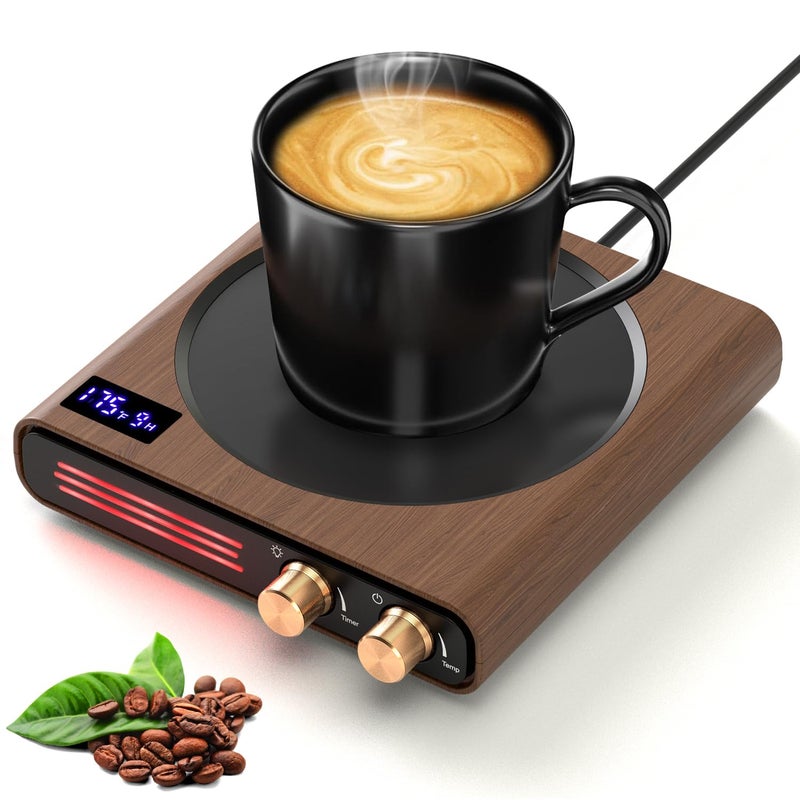Mug Warmer CEROBEAR 50W Coffee Cup Warmer for Desk with 9 Tempreture Settings 19Hrs Auto Shut Off Smart Candle Warmer with LED Lights Electric Beverage Warmer Plate for Coffee Tea Water Milk