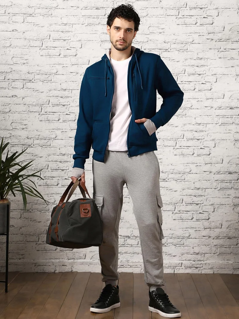 نوبيرو سويت شيرت رجالي كحلي بغطاء رأس