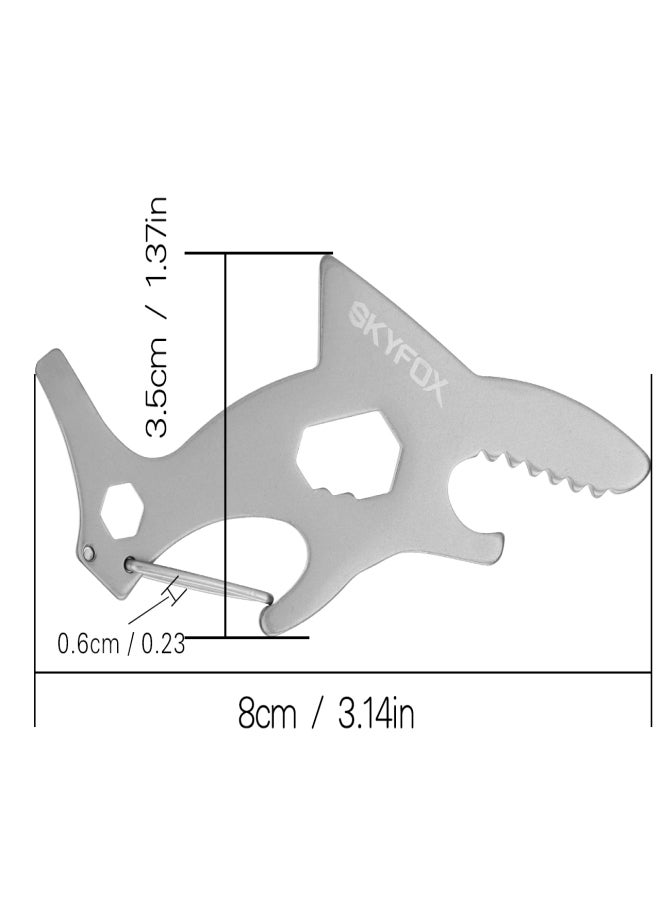 SkyFox Multitool Carabiner Clip Keychain with AirTag Case, EDC Credit Card Tool with Bottle Opener,Screwdriver, Hex Wrench,Pry Bar for Hiking Camping Travel Adventure Tools - Image 2
