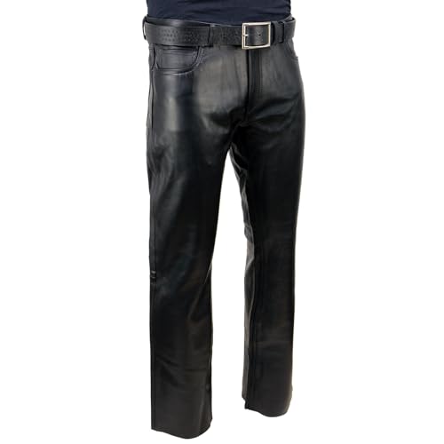 Milwaukee Leather | Classic Fit 5 Pocket Leather Pants for Men - Premium Leather Motorcycle Riding Pants - LKM5790-30 - Image 1