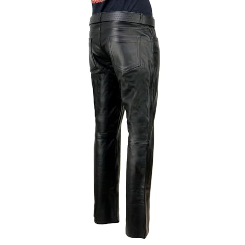 Milwaukee Leather | Classic Fit 5 Pocket Leather Pants for Men - Premium Leather Motorcycle Riding Pants - LKM5790-30 - Image 5
