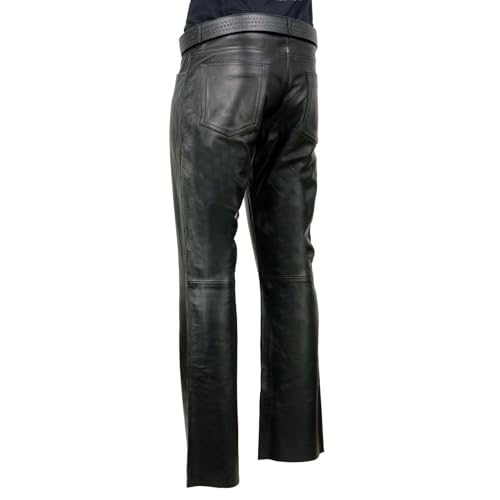 Milwaukee Leather | Classic Fit 5 Pocket Leather Pants for Men - Premium Leather Motorcycle Riding Pants - LKM5790-30 - Image 4