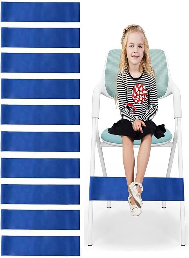 مجموعة من 10 أشرطة كراسي للأطفال ذوي الأقدام المضطربة، مستلزمات أساسية للفصول الدراسية، أشرطة كراسي مرنة للجلوس من أجل التركيز الحسي، لوازم مكاتب مدرسية لمرضى اضطراب فرط الحركة ونقص الانتباه والتوحد - Image 1