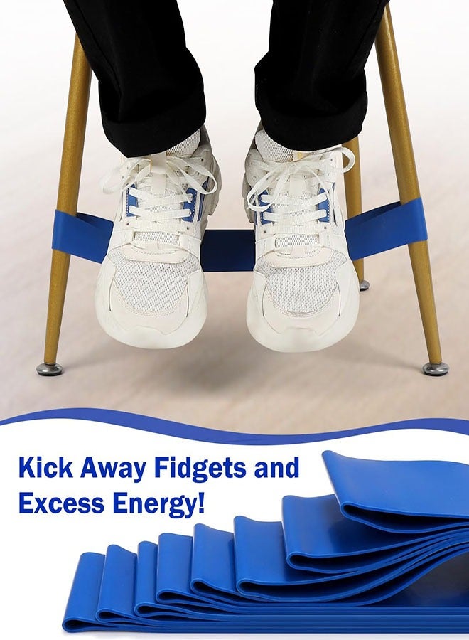 مجموعة من 10 أشرطة كراسي للأطفال ذوي الأقدام المضطربة، مستلزمات أساسية للفصول الدراسية، أشرطة كراسي مرنة للجلوس من أجل التركيز الحسي، لوازم مكاتب مدرسية لمرضى اضطراب فرط الحركة ونقص الانتباه والتوحد - Image 3