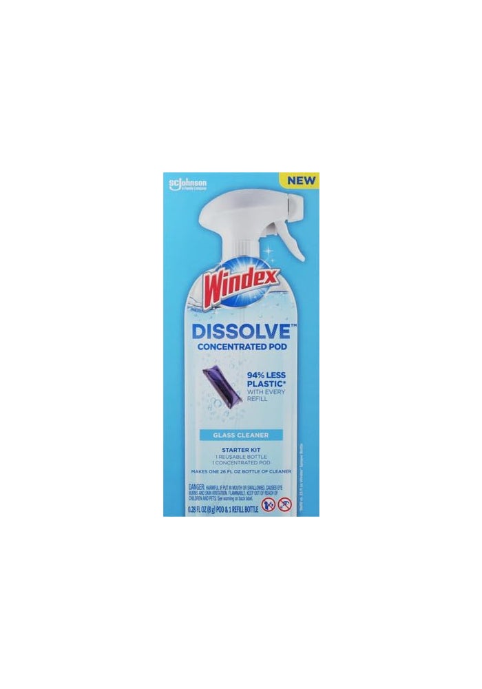 Windex Dissolve Concentrated Pod Glass Cleaner Starter Kit with Reusable Spray Bottle - Image 2