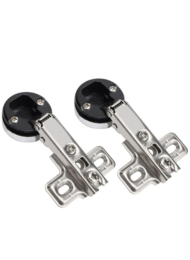 KASTWAVE Glass Door Hinges, 2 Pcs Cabinet Door Hinges Solf Close Hinge Invisible Furniture Hinges, Straight Arm Hinges Match with 26mm Cup Screws(2Pcs Glass Door Hinge)  - Image 1