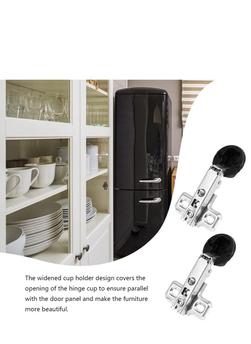 KASTWAVE Glass Door Hinges, 2 Pcs Cabinet Door Hinges Solf Close Hinge Invisible Furniture Hinges, Straight Arm Hinges Match with 26mm Cup Screws(2Pcs Glass Door Hinge)  - Image 3