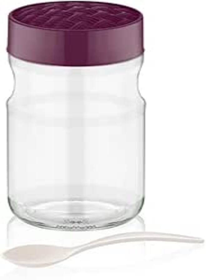 Bager Rattan Jar With Spoon 720 Cc, Burgundy