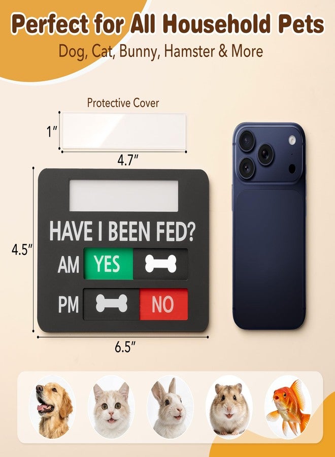 EliteSign Pet Feeding Reminder Supplies with Built-in DIY Name Slot, Feed Tracker for Dog Cat & Household Pets, Prevent Overfeeding or Missed Feeds, Includes Acrylic Cover, Tapes, Black, 6.5"x4.5" - Image 4