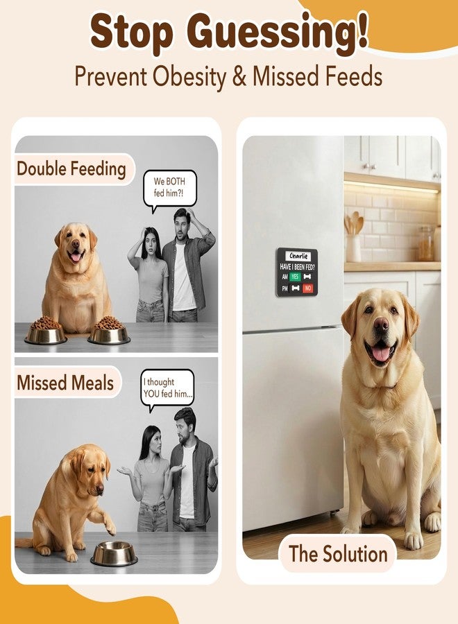 EliteSign Pet Feeding Reminder Supplies with Built-in DIY Name Slot, Feed Tracker for Dog Cat & Household Pets, Prevent Overfeeding or Missed Feeds, Includes Acrylic Cover, Tapes, Black, 6.5"x4.5" - Image 3