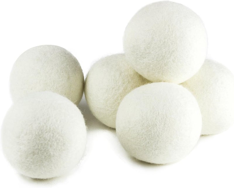 SnugPad Upgraded SnugPad XL Size Wool Dryer Balls Natural Fabric Softener  100 Organic Premium New Zealand Wool Reduce Wrinkles  Save Time Baby Safe  Hypoallergenic White 6Count - Image 1