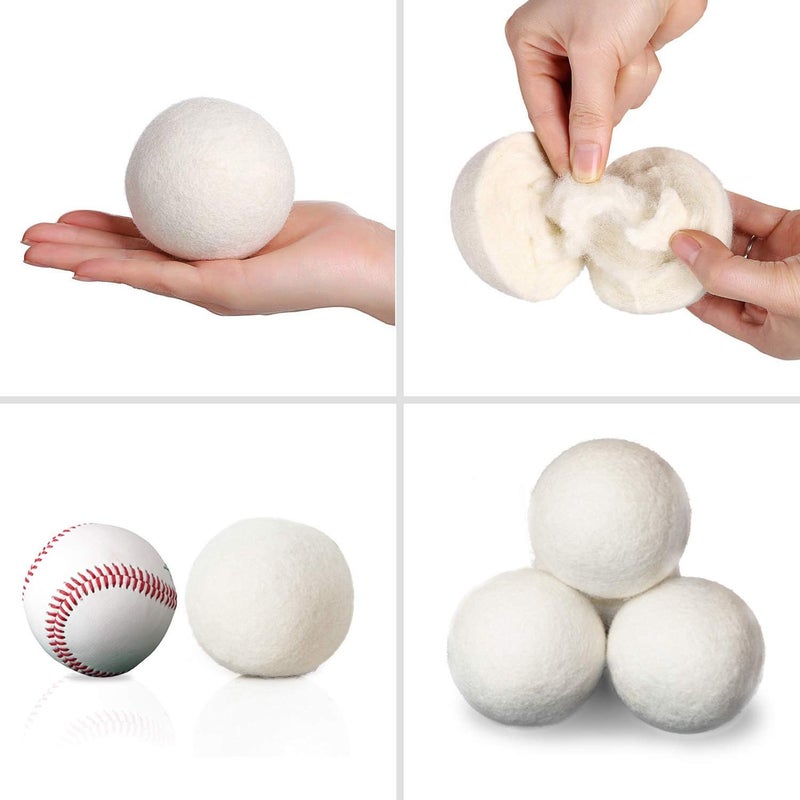 SnugPad Upgraded SnugPad XL Size Wool Dryer Balls Natural Fabric Softener  100 Organic Premium New Zealand Wool Reduce Wrinkles  Save Time Baby Safe  Hypoallergenic White 6Count - Image 5