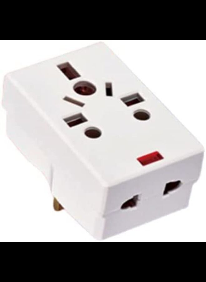 ABBASALI 03 Way Adapter with Square Pin Universal Socket with Light And 13A Fuse - Image 1