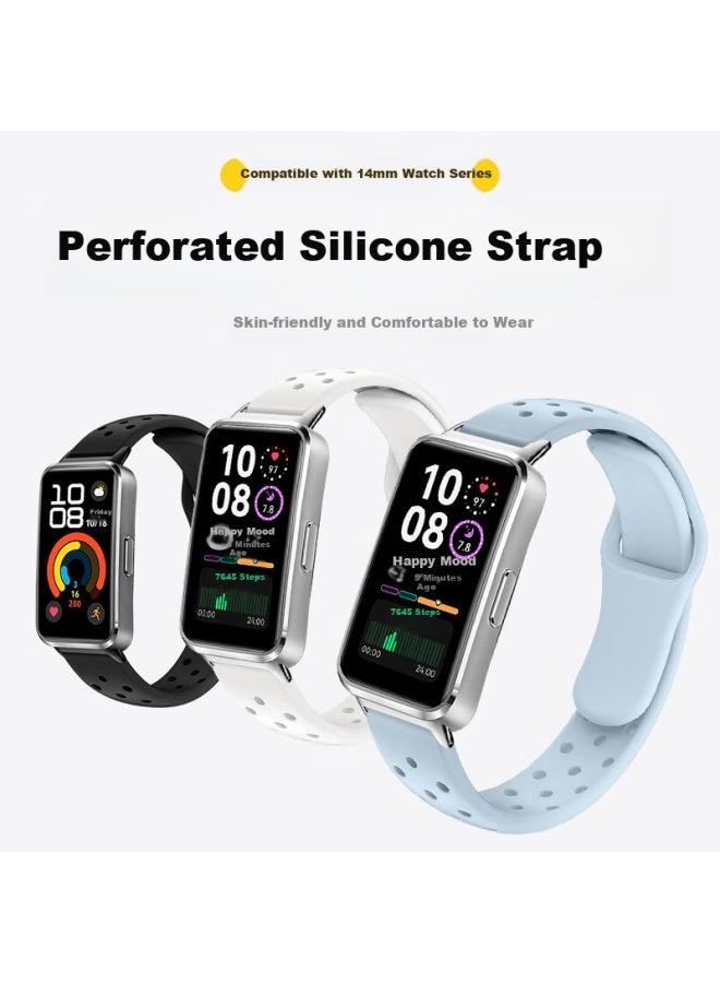Bing Hong Binghong Silicone Replacement Strap For Huawei Band 8/9/10 Nfc, Uni Wristband - Deep Sea Blue - Image 1