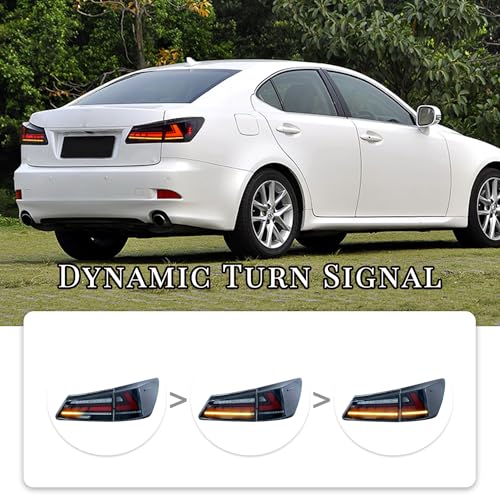 HCMOTIONZ Tail Light Assembly for 2006-2013 Lexus IS250/IS350/ISF Sedan, Tail Lamps with Start UP Animation Reverse Lights LED Rear Lamps Replacement… (SMOKED) - Image 5